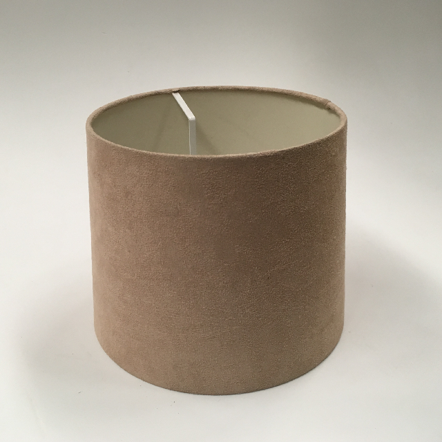 LAMPSHADE, Contemp (Small) - Drum, Beige Suede